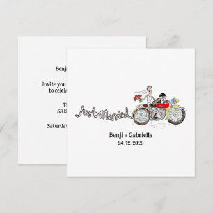 Convites Noiva e Noivo de Moto Noite de Casamento