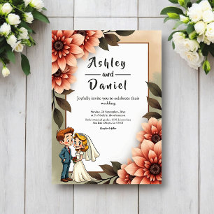 Convites Noiva e Noivo Floral Aquarela Casamento Romântico