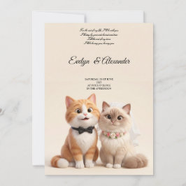 Convites Noiva e Noivo Gatinho Fofo Casamento Floral Rosa B