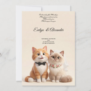 Convites Noiva e Noivo Gatinho Fofo Casamento Floral Rosa B