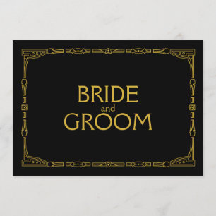 Convites "noiva e noivo" Placa de casamento em estilo Art D