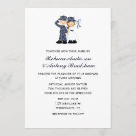 Convites Noiva e Soldado no Casamento da Camuflagem Azul