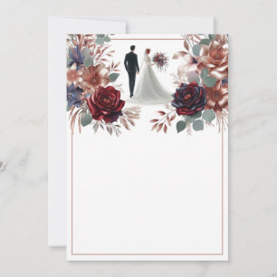 Convites Noiva e Vazio Elegante Casamento Floral