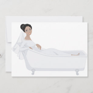 Convites Noiva Elegante Relaxando na Banheira Projeto de Ca
