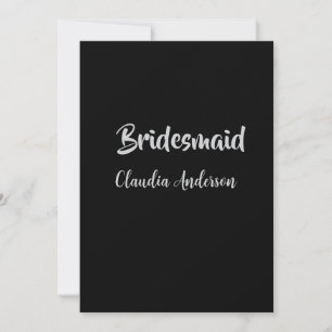 Convites Noiva esquadrão madrinha nome prata preto casament