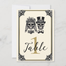 Convites Noiva Esqueleto Vintage Preto e Dourado Casamento 