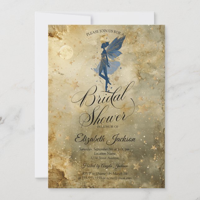 Convites Noiva Fada da Lua Celestial Douro Bridal Shower (Frente)