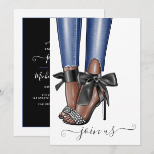 Convites Noiva Fashionista de Preto e Jeans