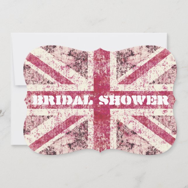 Convites Noiva feminino de Union Jack ingleses do grunge (Frente)