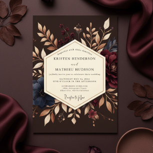 Convites Noiva Flor Burgundy Terrosa