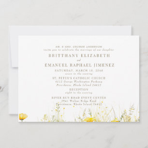 Convites Noiva Flor Silvestre Amarela Pais 2 Local Casament