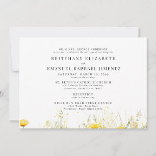 Convites Noiva Flor Silvestre Amarela Pais 2 Local Casament