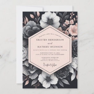 Convites Noiva Flora Chiaroscuro Blush Noir