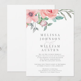 Convites Noiva Floral Aquarela Botânica Branco Casamento