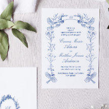Noiva Floral Azul Chinoiserie