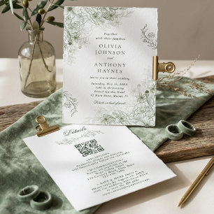 Convites Noiva Floral Botânica Verde Salgueiro Casamento El