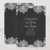 Noiva Floral Branca Renda Preto Quadro Negro País 