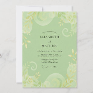 Convites Noiva Floral Delicada Verde Pistache