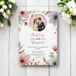 Convites Noiva Floral E Casamento Romântico De Mola