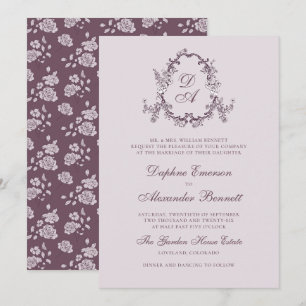 Convites Noiva Floral Monogramada Vintage Rosa Coral Casame
