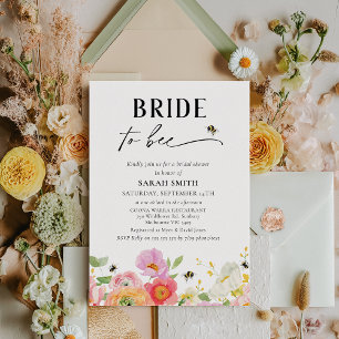 Convites Noiva Floral Multicolor Para Chá de panela De Abel
