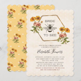 Convites Noiva Floral Para Chá de panela De Abelhas