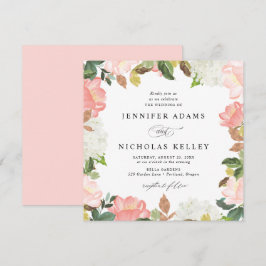 Convites Noiva Floral Primavera | Casamento Quadrado