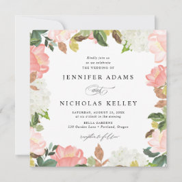Convites Noiva Floral Primavera | Casamento Quadrado