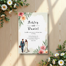 Convites Noiva Floral Romântica E Casamento De Groom