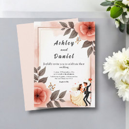 Convites Noiva Floral Romântica Elegante E Casamento De Gro