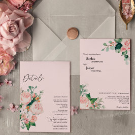 Convites Noiva Floral Rosa Detalhes Tudo Em Um Casamento