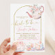 Convites Noiva Floral Rosa para Ser Chá de panela Festa de  (Criador carregado)