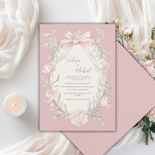 Convites Noiva Floral Rosa Verde Salvia Vintage Casamento