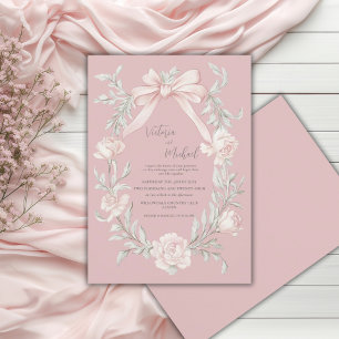 Convites Noiva Floral Rosa Verde Salvia Vintage Casamento