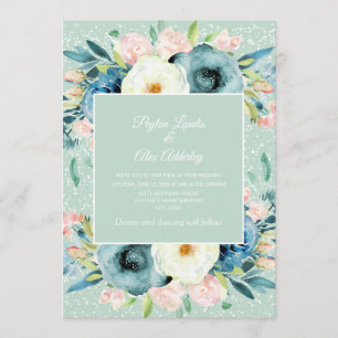 Convites Noiva Floral Stardust Creme Marfim Rosa