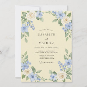 Convites Noiva Florescer Azul Céu Casamento