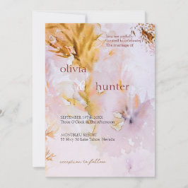 Convites Noiva Folhas de Outono Aguarela Violeta Casamento