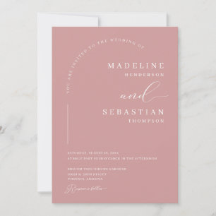 Convites Noiva Foto Casamento Arco Moderno Rosa Bege Empoei