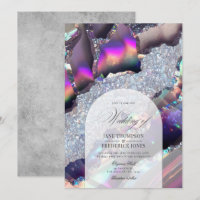Noiva Geode Mármore Ágata Holográfico Falso Glam