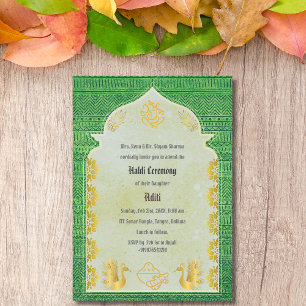 Convites Noiva Hindu Indiana Cerimônia Haldi Ganesha