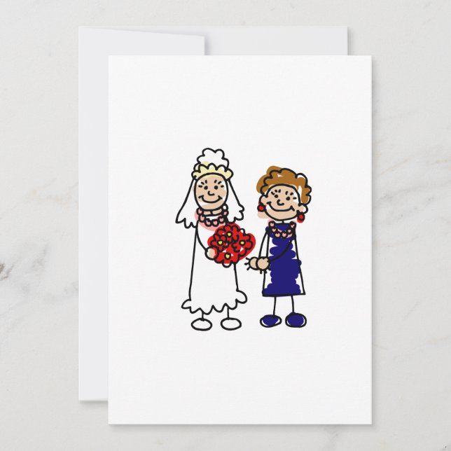 Convites Noiva lésbica do casamento um (Frente)