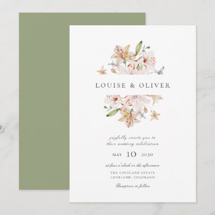 Convites Noiva Moderno Aquarela Floral Lírios Casamento