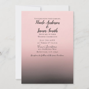 Convites Noiva Moderno Chic Rosa e Preto Ombre