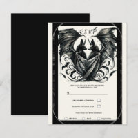 Noiva Morcegos Amor Gótico Prata Creme Preto