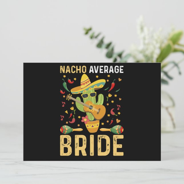 Convites Noiva Nacho Média Casamento Mexicano Cinco De Mayo (Em pé/Frente)