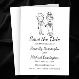 Convites Noiva Noivo Cartoon Casamento Salvar A Data Casame