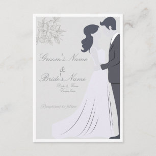 Convites Noiva & Noivo Casamento Silhueta Elegante