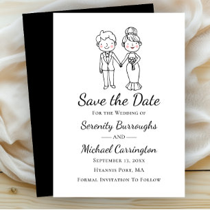 Convites Noiva Noivo Desenho Animado Casamento Salvar a Dat