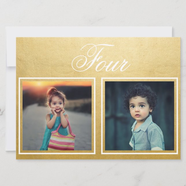 Convites Noiva Noivo Idade Elegante Sofisticado Dourado Núm (Frente)