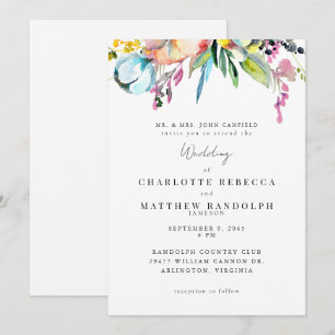 Convites Noiva Pais Casamento Floral Multicolorido Flor Sil